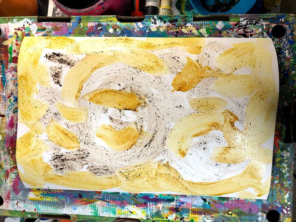 eco-painting test - coffee and tumeiric for earth day